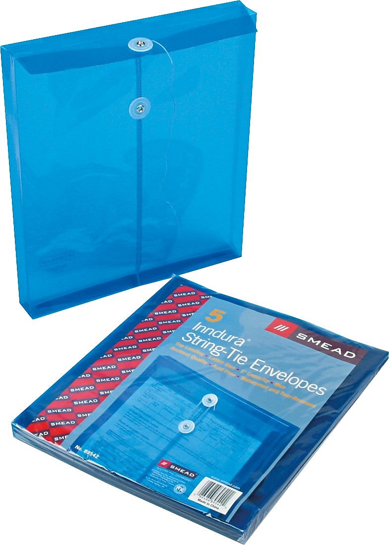 Smead Ultracolor Standard Plastic Document File, Letter, Blue, 5/Pack (89542)