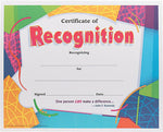 Trend Enterprises© Certificate of Recognition Award, Assorted Colors, 8 1/2"H x 11"W, 30/Pk