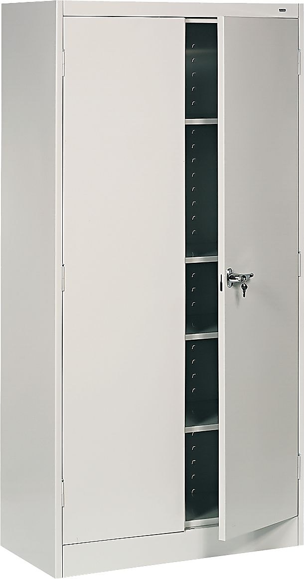Tennsco Standard 72"H Steel Storage Cabinet with 5 Shelves, Light Gray (TNN1470LGY)
