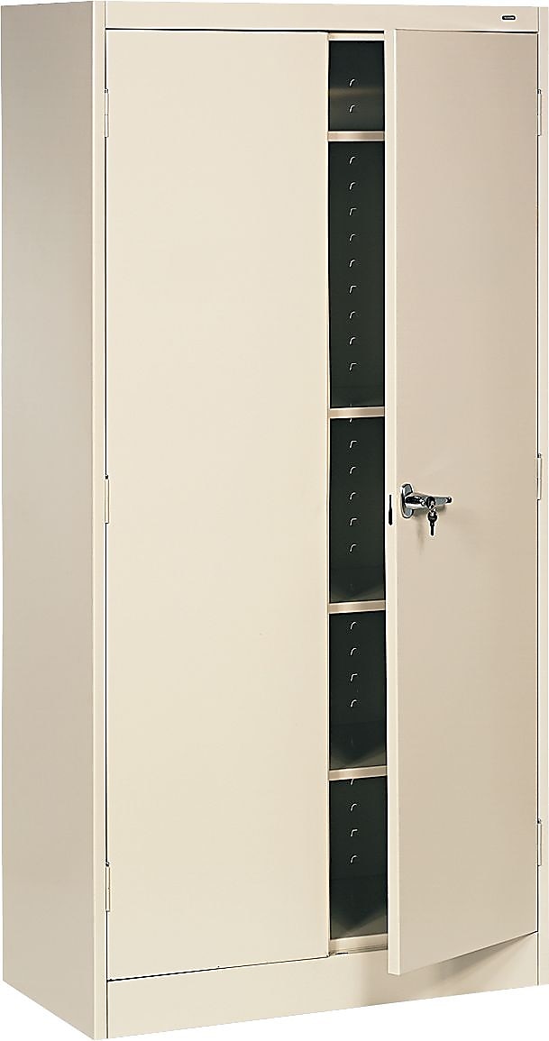 Tennsco Standard 72"H Steel Storage Cabinet with 5 Shelves, Putty (TNN1470PY)