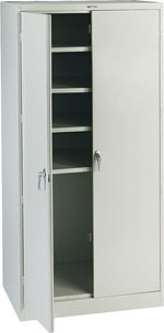 Tennsco Deluxe Steel Storage Cabinet, 4-Shelf, Light Gray, 78"H x 36"W x 24"D