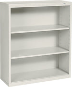 Tennsco 3-Shelf 40"H Metal Bookcase, Putty (110058)