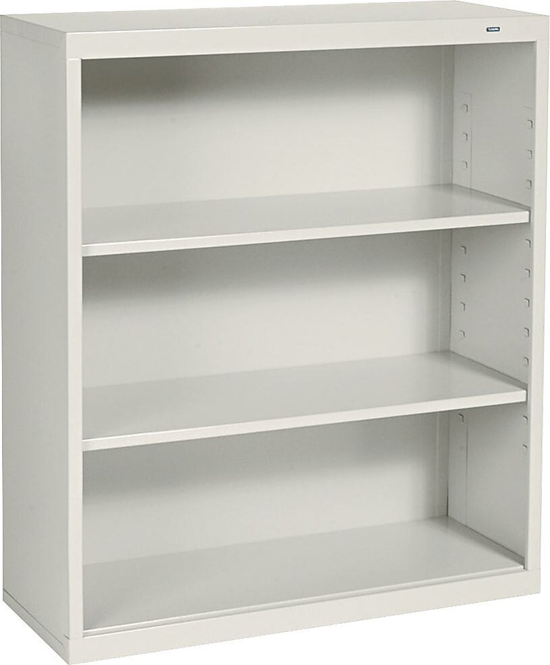 Tennsco 3-Shelf 40"H Metal Bookcase, Putty (110058)