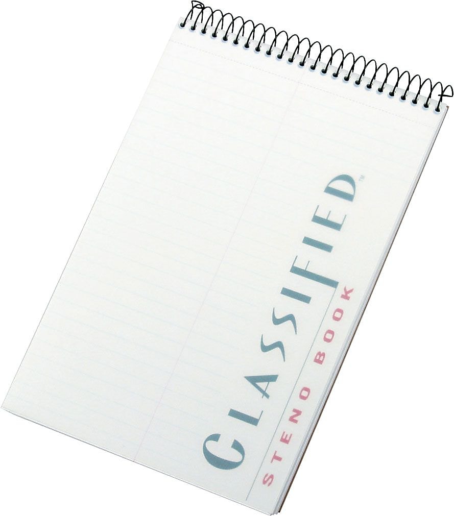 TOPS Docket Gold Steno Pad, 6" x 9", Gregg Ruled, White, 100 Sheets/Pad (99708)