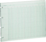 Wilson Jones Columnar Sheets, Ledger Paper, Ruled, 30 Lines, 20 Columns, Green Paper, 9 1/4" x 11 7/8", 100/Pk