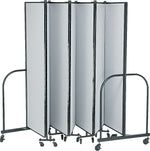 Screenflex® 13-Panel FREEstanding™ Portable Room Dividers, 6'H x 24'1"L, Grey