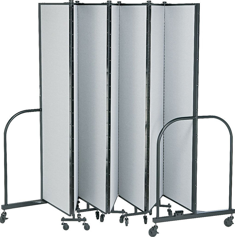Screenflex® 13-Panel FREEstanding™ Portable Room Dividers, 6'H x 24'1"L, Grey