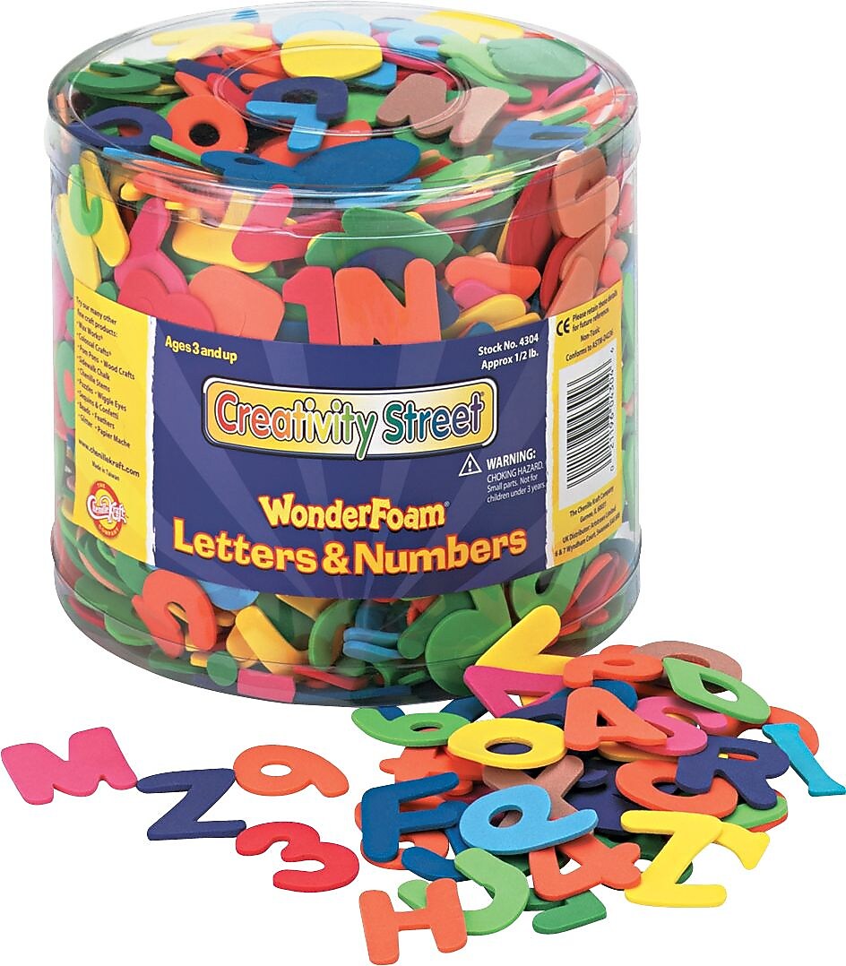 Chenille Kraft CK4304 WonderFoam Multicolor Letters and Numbers