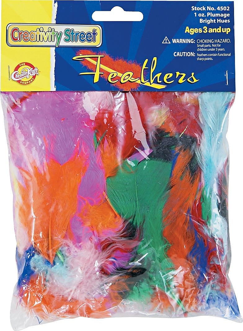 Bright Hues Feather Assortment, Approximately 325 Feathers per Pack