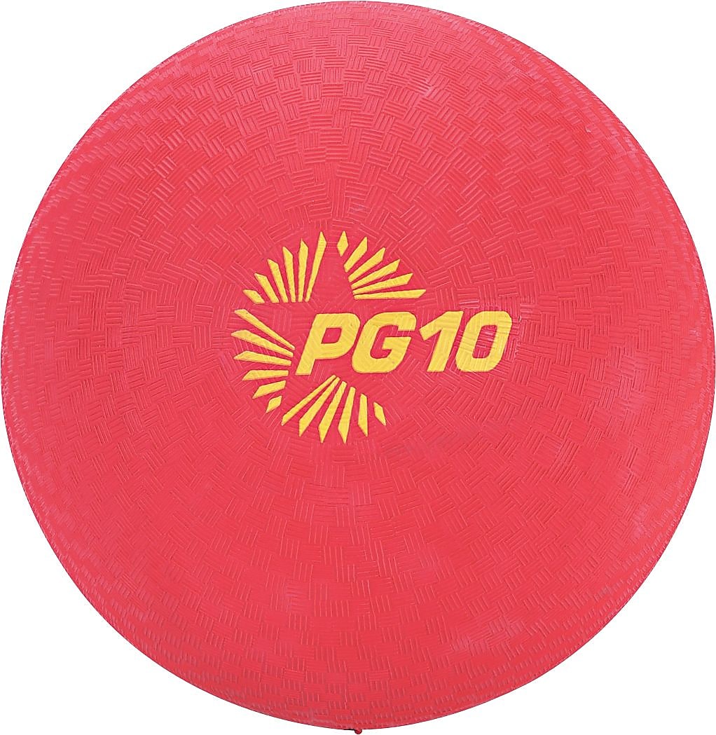 Champions Two-Ply Nylon-Wound Playground Ball, Red, 10" Diameter