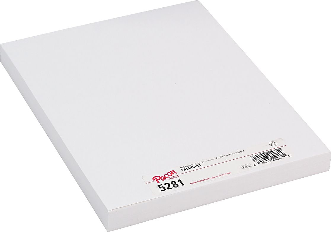 Pacon 125-lb. Tagboard, 9" x 12", White, 100/Pack (5281)