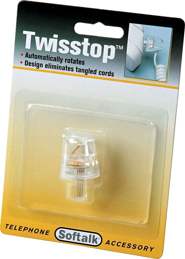 Twisstop Rotating Phone Cord Detangler ,  Clear