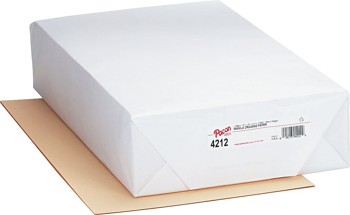 Cream Manila Drawing Paper, Economy 60-lb., 12 x 18, 500 Sheets/Pack