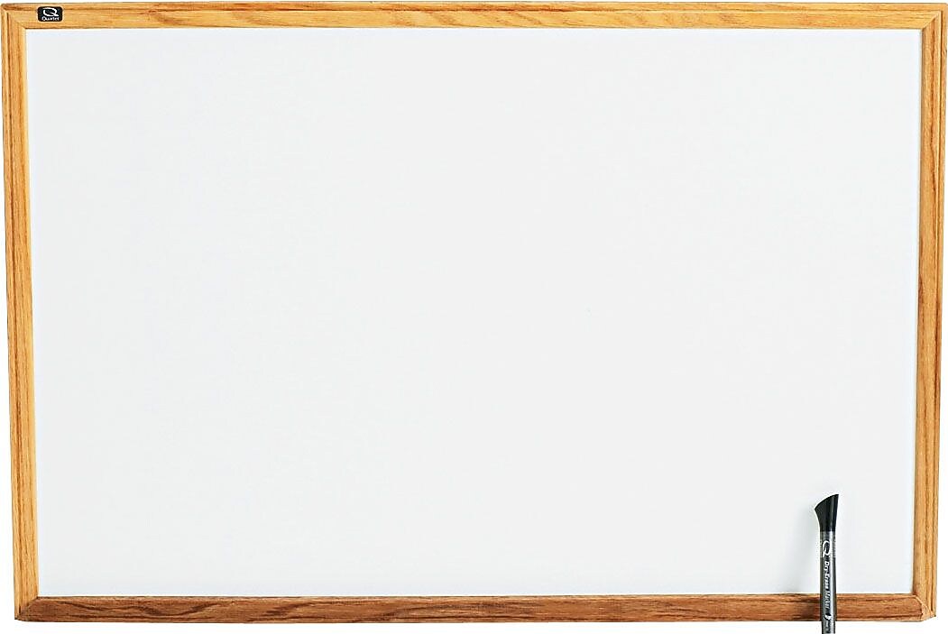 Quartet Standard Melamine Dry-Erase Whiteboard, Oak Frame, 3' x 2' (S573)