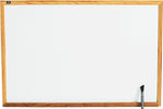 Quartet Standard Melamine Dry-Erase Whiteboard, Oak Frame, 3' x 2' (S573)