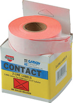 Pricemarker Labels , Two-Line , 5/8 x 13/16 , Fluorescent Red , 3-Roll Box