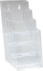 Deflect-O Docuholder Brochure Holder, Desktop/Wall, Crystal Clear Plastic, 4/Carton (77701)