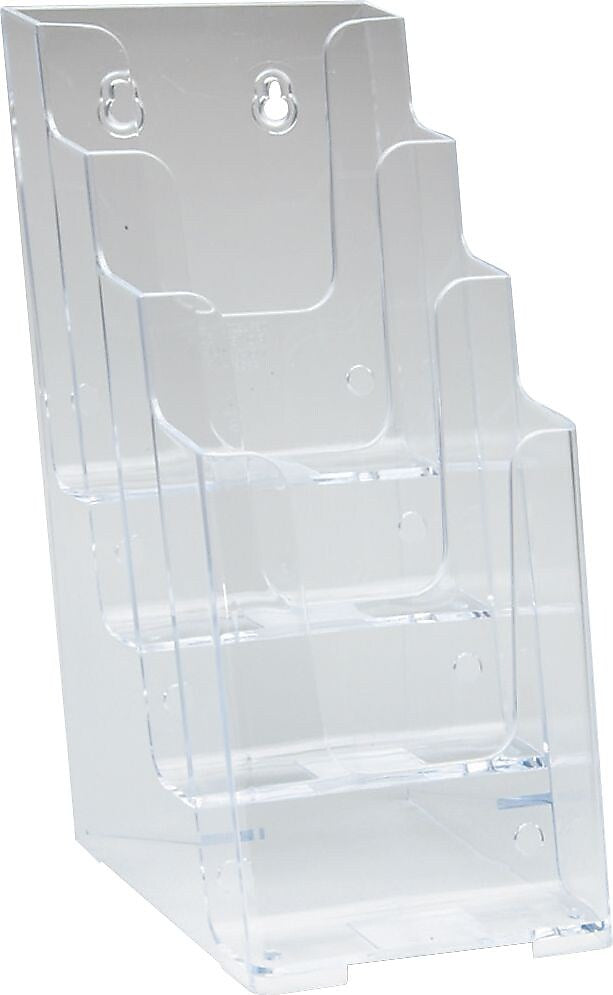 Deflect-O Docuholder Brochure Holder, Desktop/Wall, Crystal Clear Plastic, 4/Carton (77701)