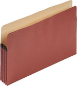 Pendaflex 100% Recycled Reinforced File Pocket, 3 1/2" Expansion, Legal Size, Redrope, 25/Box (E1526E)
