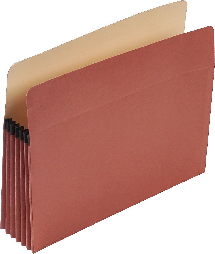 Pendaflex 100% Recycled Reinforced File Pocket, 5 1/4" Expansion, Letter Size, Redrope (E1534G)