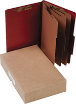ACCO Pressboard Classification Folders, Top Tab, Earth Red, 10/Box (A7016038)