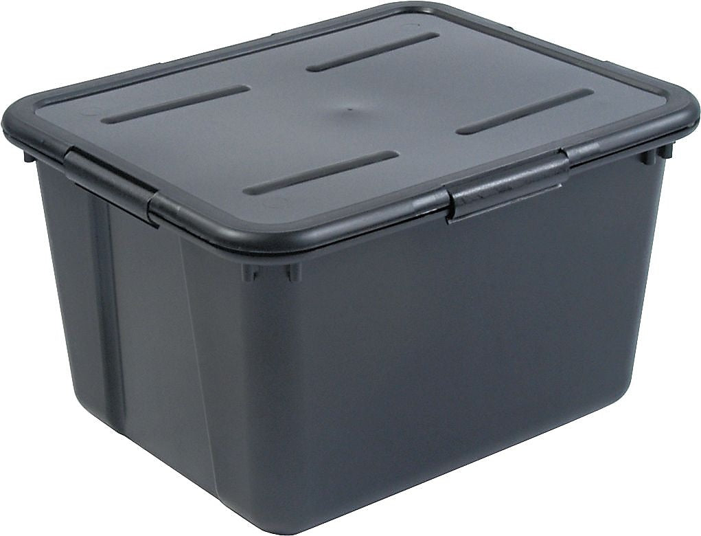 Advantus File Tote with Latch Lid, Letter/Legal Size, Black (ADV-34052)