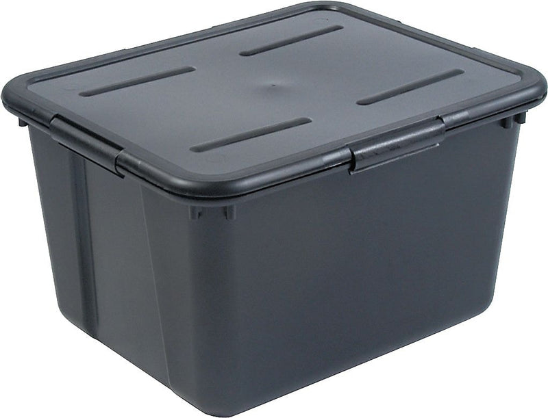 Advantus File Tote with Latch Lid, Letter/Legal Size, Black (ADV-34052)