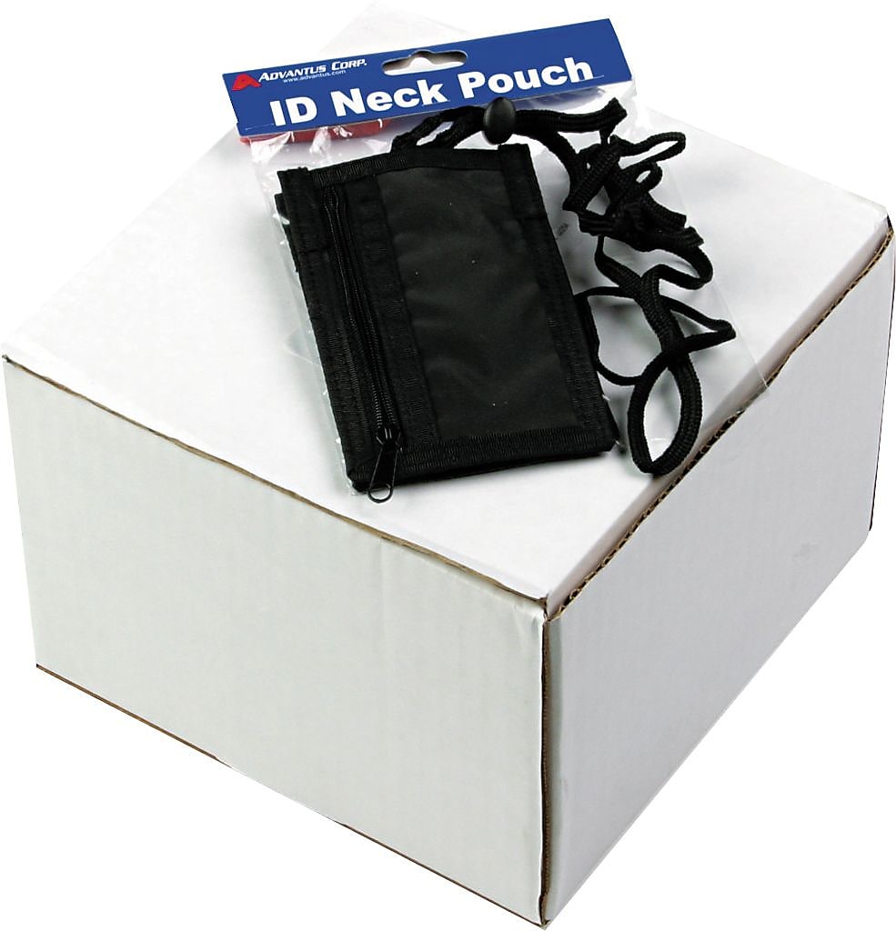 Advantus Badge ID Holder/Convention Pouch, Vertical, 2 1/2" x 3 3/4", 48" Cord, 12/Bx