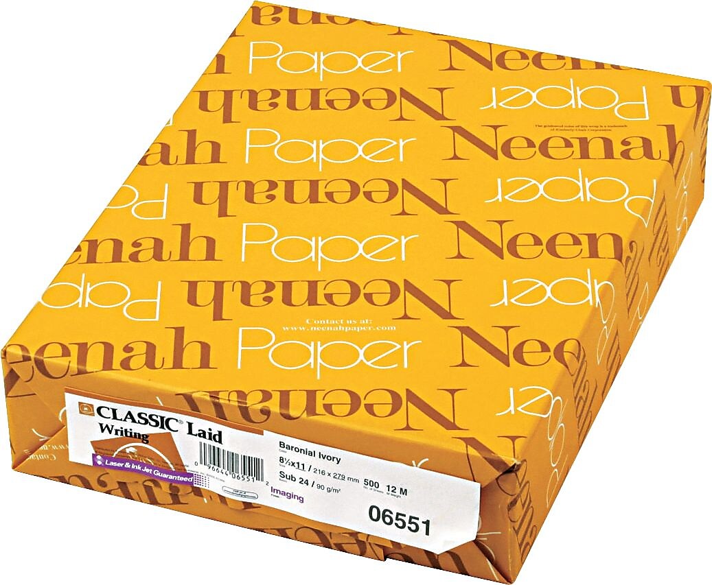 Neenah Classic Laid Premium Writing Paper, Baronial Ivory (NEE06551)