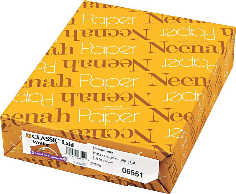 Neenah Classic Laid Premium Writing Paper, Baronial Ivory (NEE06551)