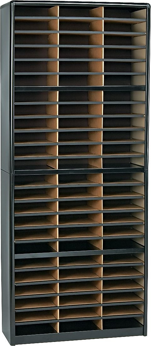 Safco 72-Compartment Literature Organizers, 9.75" x 13.5", Black (7131BL)