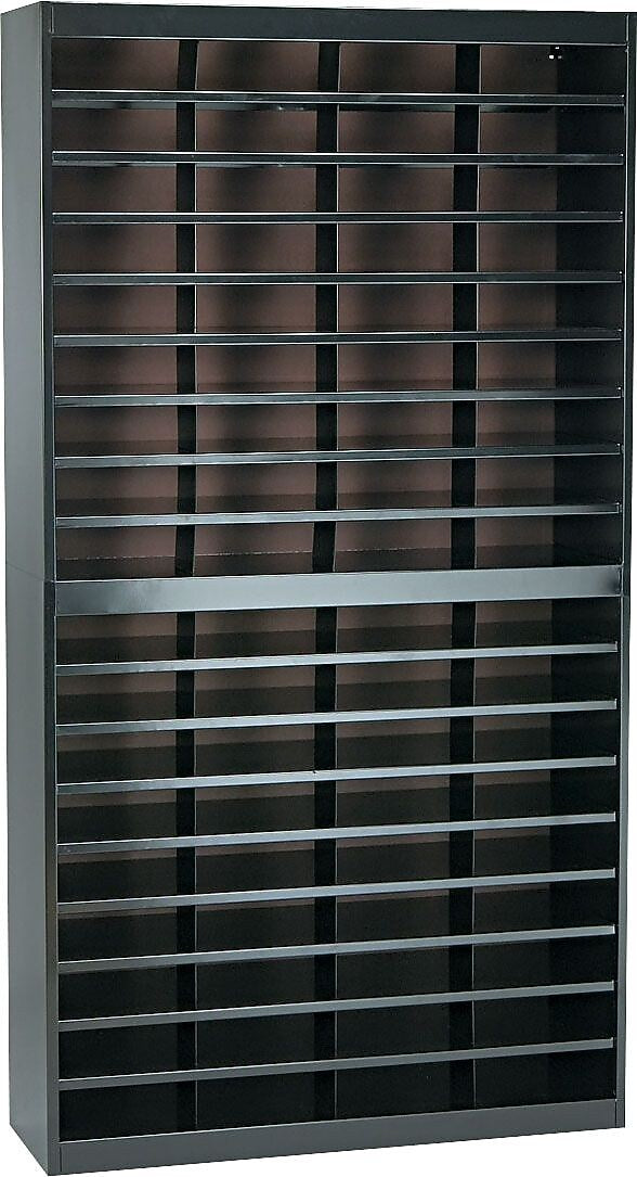 Safco E-Z Stor® 72-Compartment Literature Organizers, 9" x 71", Black (9241BLR)