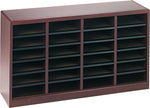 Safco E-Z Stor® Wood Literature Organizer, 24 Compartments, Mahogany, 23"H x 40"W x 11 3/4"D