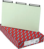 Smead Insertable Metal Tab Pressboard File Folders, 1/3 Cut, Gray-Green, Legal-Size, 25/Box  (18430)