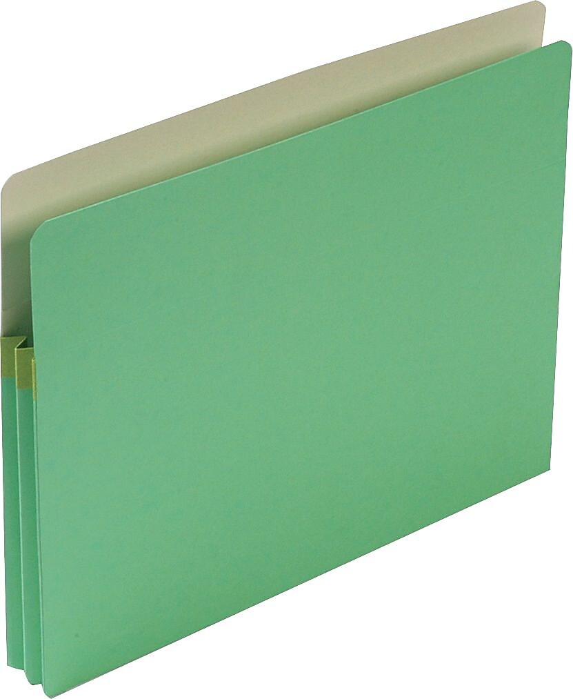 Smead File Pocket, Straight-Cut Tab, 1-3/4" Expansion, Letter Size, Green (73216)