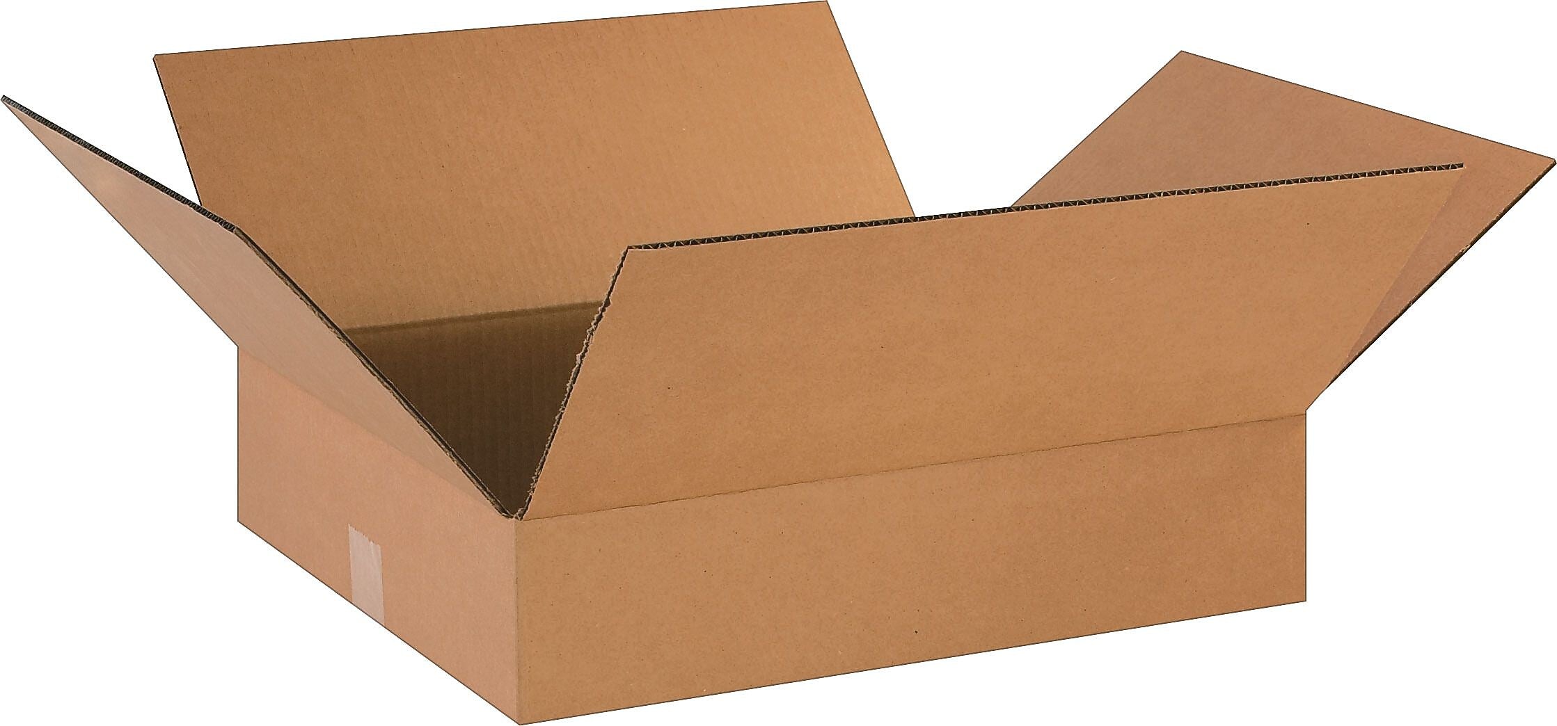 18" x 16" x 4" Shipping Boxes, 32 ECT, Brown, 25/Bundle (18164)