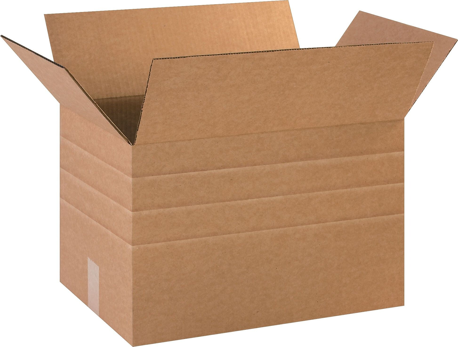 18" x 12" x 12" Multi-Depth Shipping Boxes, Brown, 25/Bundle (MD181212)