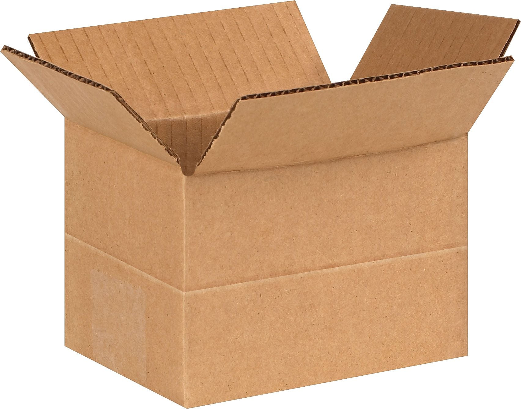 6" x 4" x 4" Multi-Depth Shipping Boxes, Brown, 25/Bundle (MD644)