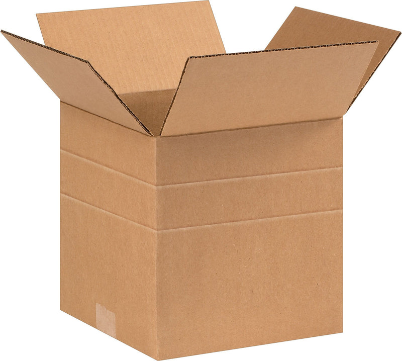 9" x 9" x 9" Multi-Depth Shipping Boxes, Brown, 25/Bundle (MD999)