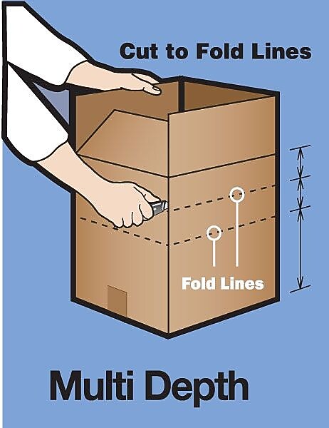 12" x 12" x 6" Multi-Depth Shipping Boxes, Brown, 25/Bundle (MD12126)