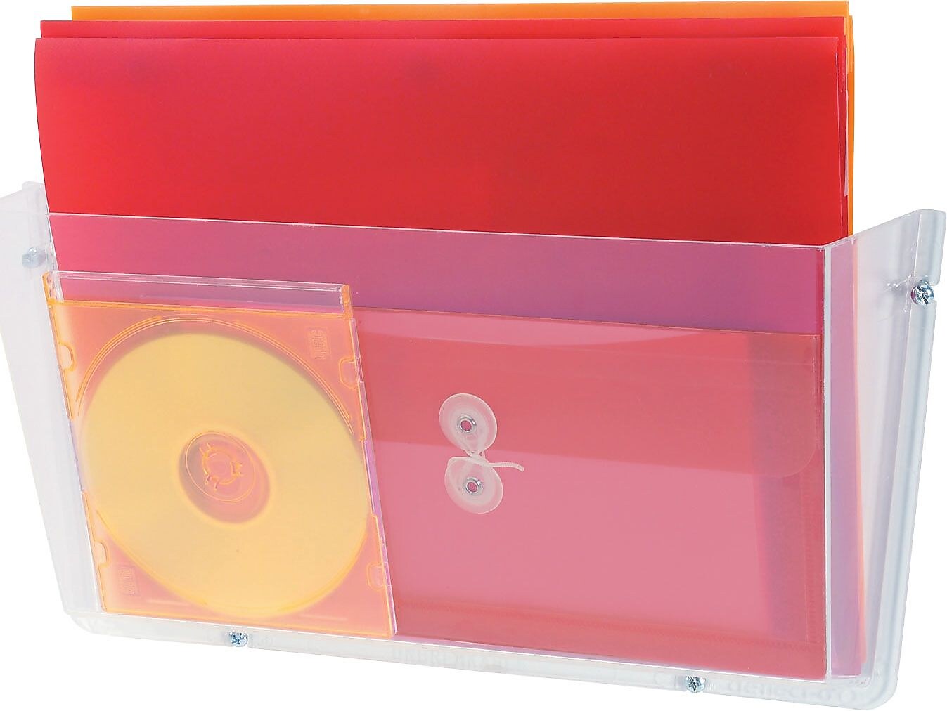 Deflect-O Wall-mount Pockets, Single Letter-Size Wall-Mount Pocket, Clear, 6-1/2Hx14-1/2Wx3"D