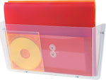 Deflect-O Wall-mount Pockets, Single Letter-Size Wall-Mount Pocket, Clear, 6-1/2Hx14-1/2Wx3"D