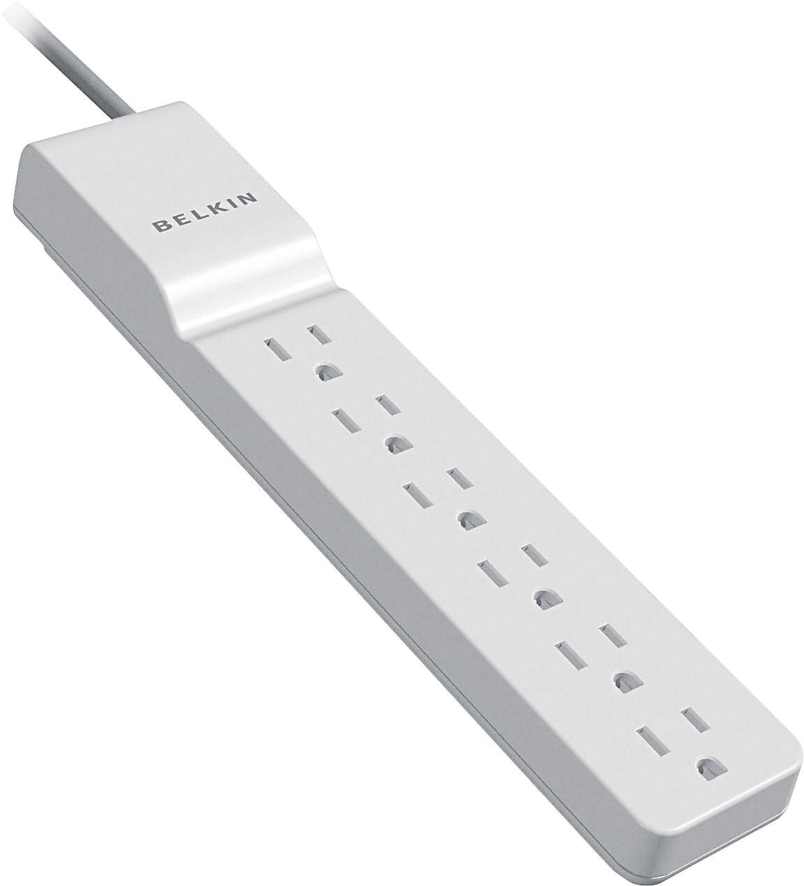 Belkin Home Series 6-Outlet Surge Suppressor, 720 Joules, 4' Cord, White (BLKBE10600004)