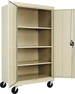 Alera® Mobile Storage Cabinet, Putty, 3-Shelf, 66"H x 36"w x 24"D