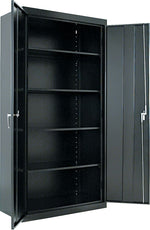 Alera Adjustable Storage Cabinet, Black, 4-Shelf, 36"W x 18"D x 72"H