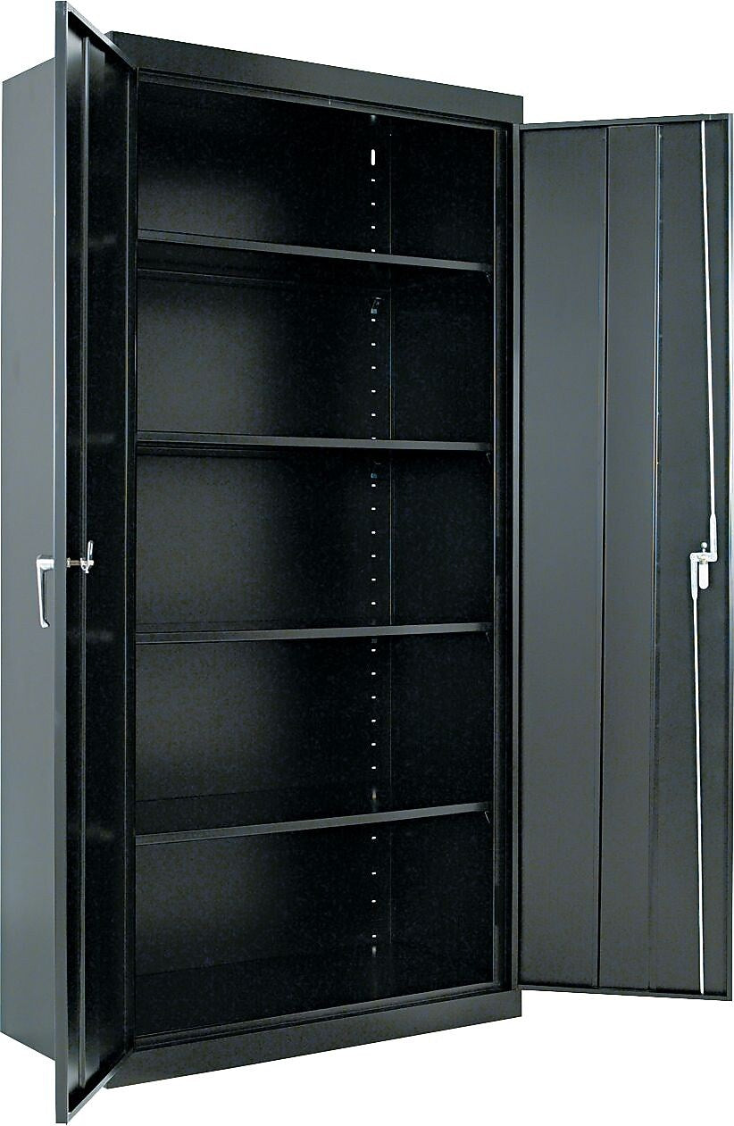 Alera Adjustable Storage Cabinet, Black, 4-Shelf, 36"W x 18"D x 72"H