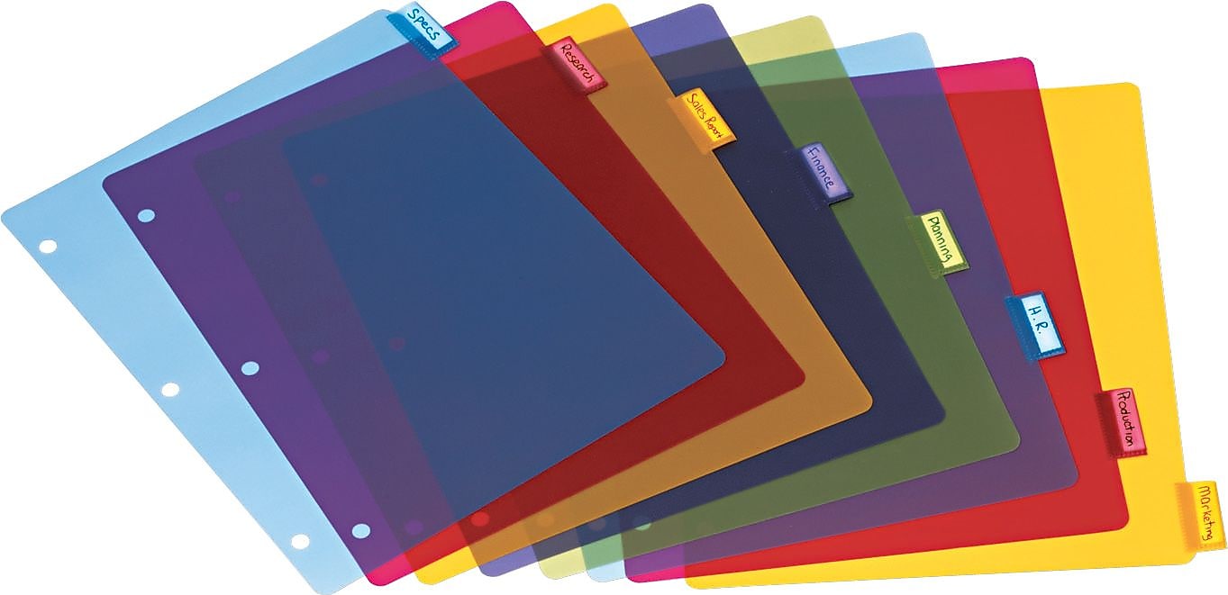 Cardinal Insertable Divider, 8-Tab, Assorted Colors, 1/Pack (CRD 84019)