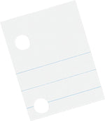 Pacon 5-Hole Punched Essay and Composition Paper 10-1/2" x 8", 3/8" Ruled with Red Margin, White, 500 Sheets/Pk