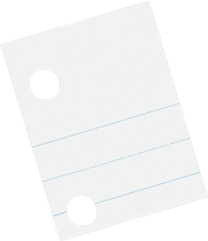 Pacon 5-Hole Punched Essay and Composition Paper 10-1/2" x 8", 3/8" Ruled with Red Margin, White, 500 Sheets/Pk