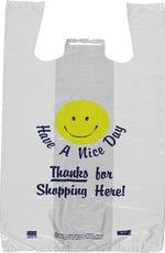 Glopack Inc "Have a Nice Day" Smiley Face Pre-Printed T-shirt Bag, 23" x 11.5", 1000/Carton (17-05)